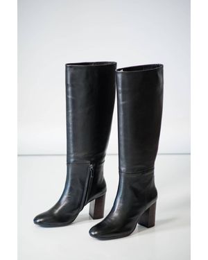 Lola Cruz Manon Block Heel Boots - Black