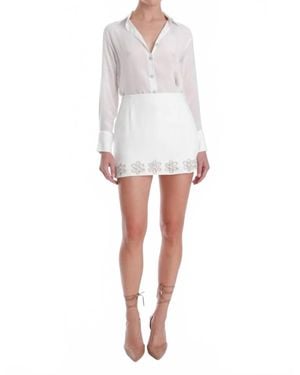 Karina Grimaldi Kairos Embroidered Mini Skirt - White