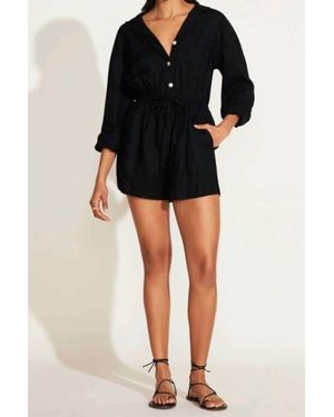 Vitamin A Getaway Long Sleeve Romper - Black