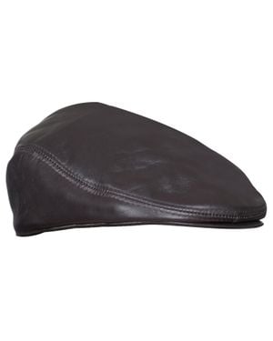 Infinity Leather Leather Peaky Blinders Newsboy Flat Hat - Black