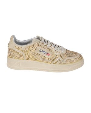 Autry Rose Collection Medalist Studded Sneakers - Natural