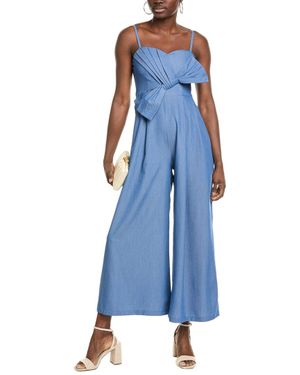 Gracia Smoked Back Jumpsuit - Blue