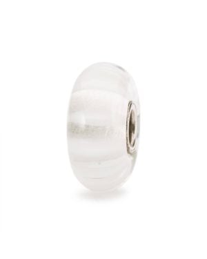 Trollbeads Stripe Glass Bead Charm - White