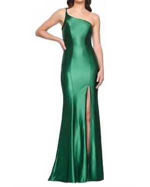 Faviana One Shoulder Gown - Green