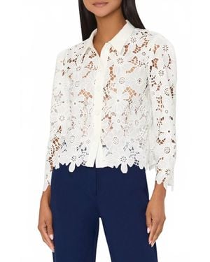 MILLY June Lace Top - White