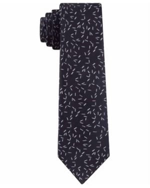 Calvin Klein Scattered Dashes Skinny Neck Tie - Blue