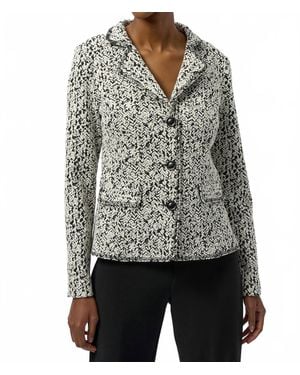 Joseph Ribkoff Abstract Jacquard Blazer - Gray