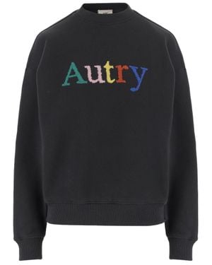 Autry Embroidered Cotton Sweatshirt - Black