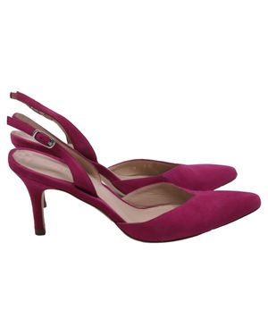 Stuart Weitzman Pointed-Toe Slingback Heels - Purple