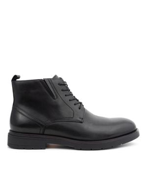 LA CONTE PARIS Smooth Leather Lace-Up Boots - Black