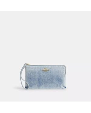 COACH Large Corner Zip Wristlet - Blue