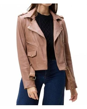 Cleobella Asher Leather Jacket - Blue