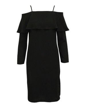 Iris & Ink Off The Shoulder Midi Dress - Black