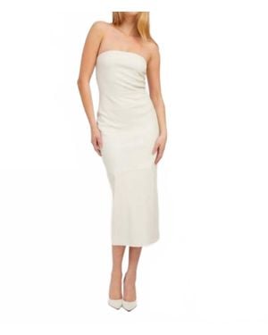 SPRWMN Leather Tube Dress - White