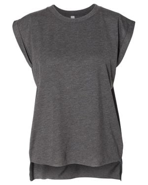 Bella Canvas Flowy Rolled Cuffs Muscle Tee - Gray