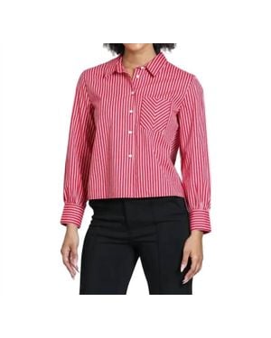 Apny Cropped Stripe Shirt - Red