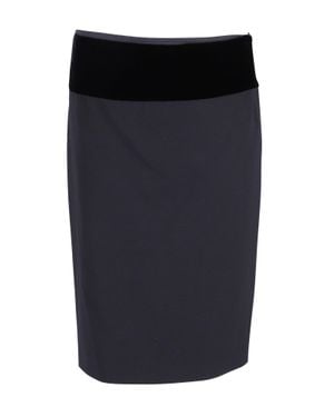 Ralph Lauren Contrast Waist Pencil Skirt - Blue