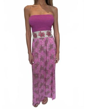 Skemo Batik Maxi Long Dress - Purple