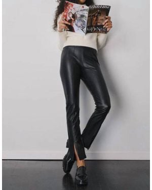 Avenue Montaigne Max Vegan Leather Pant - Gray