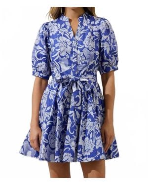 Sugarlips Vira Floral Swing Dress - Blue