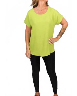K & C Clothing Cuffed Sleeves Short Sleeve Top - Green