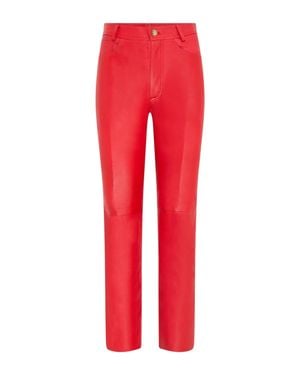 Infinity Leather Lamb Leather 501 Biker Jeans - Red