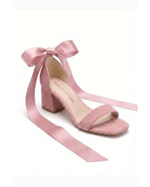 Forever & Always Shoes Rova Bow Block Heel Sandal - Pink