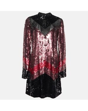 Just Cavalli Sequin Embellished Shift Dress - Red