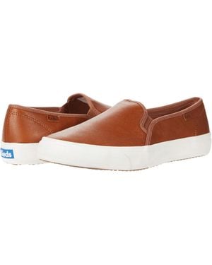 Keds Double Decker Sneakers Cognac Leather Comfort Shoes Ver1544 - Brown