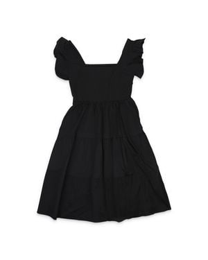 CALLIPYGIAN Poplin?Tiered Mini Dress - Black