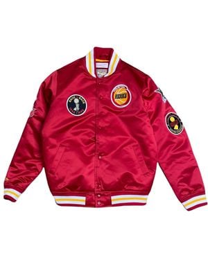 Mitchell & Ness Nba Houston Rockets Champ City Satin Jacket - Red