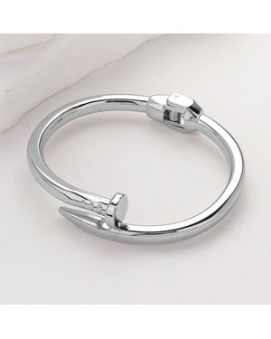 Fashnzfab Metal Nail Hinged Bracelet - Metallic