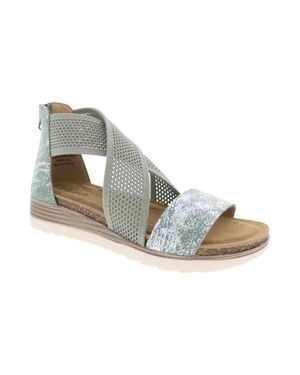 Biza Crisscross Laser-Cut Walking Sandals - Black