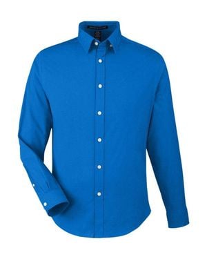 Devon & Jones Crownlux Performance Spencer Poplin Dress Shirt - Blue