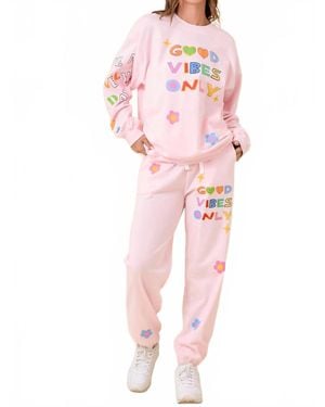 Main Strip Good Vibes Only Sweatpants - Pink