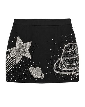 Philipp Plein Mini Skirt Space Zodiac - Black