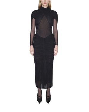 Mugler High Neck Dress - Black