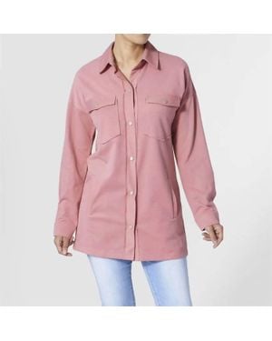 Coco + Carmen Maddi French Terry Shacket - Pink