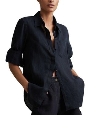 Reiss Belle Linen Shirt - Blue