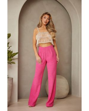 TRUEDAMES High Waist Fashion Pants - Pink