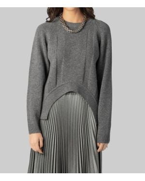 Plan C Long Sleeve Crewneck Sweater - Gray