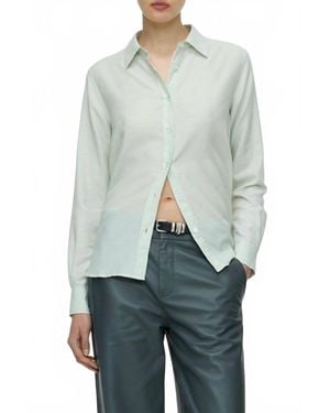 Closed Long Sleeve Button Down Shirt - Green