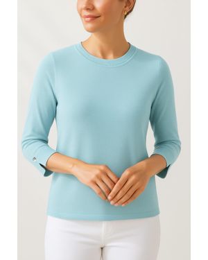 J'Envie/Eli The Bari 3/4 Sleeve Top - Blue