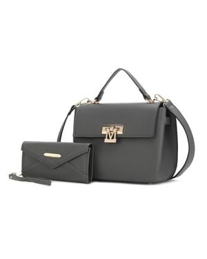 MKF Hadley Vegan Leather 's Satchel Bag - Black