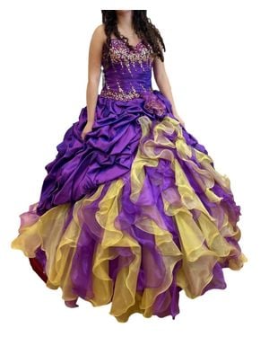 Mary's Bridal Quinceañera Off Shoulder Ruffle Dress - Purple