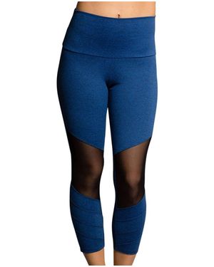 Onzie Mesh Moto Capri Leggings - Blue