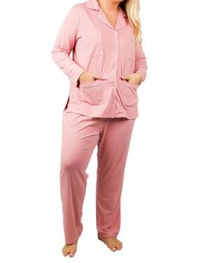 ISAYES Four Pocket Cotton Pajamas - Pink