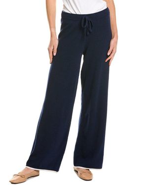 Monrow Wide Leg Wool & Cashmere-Blend Sweatpant - Blue