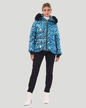 Gorski Après-Ski Jacket With Detachable Toscana Lamb Hood Trim - Blue