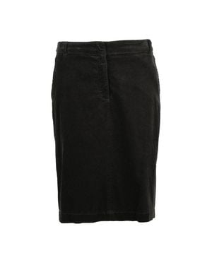Aspesi Cotton Corduroy Midi Skirt - Black
